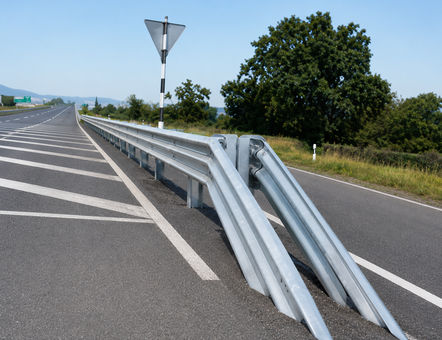 W Beam Crash Barrier